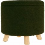 Home Styling Collection Úložný kulatý čalouněný puf TEDDY, 40 × 37 cm, olivový – Zboží Dáma