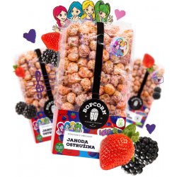 Bopcorn Lollipopz - Jahoda a ostružina - popcorn 1,5 l