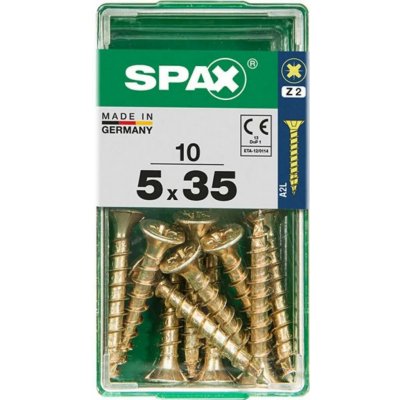 Spax Uni vrut zápust.hlava PZ/Z2 4CUT a plným závitem Yellox 5 x 35 m 10 ks – Hledejceny.cz