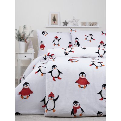 MKLuzkoviny.cz Povlečení mikroplyš Exclusive Tučňáci bílé 140x200 70x90 – Zboží Dáma