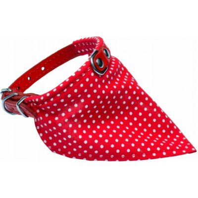 B&F Obojek kožený s bavlněným šátkem s puntíky – Zbozi.Blesk.cz