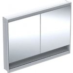 Geberit ONE - Zrcadlová skříňka s LED osvětlením, 1200x900x150 mm, 2 dvířka, s nikou, vestavná, hliník 505.825.00.1