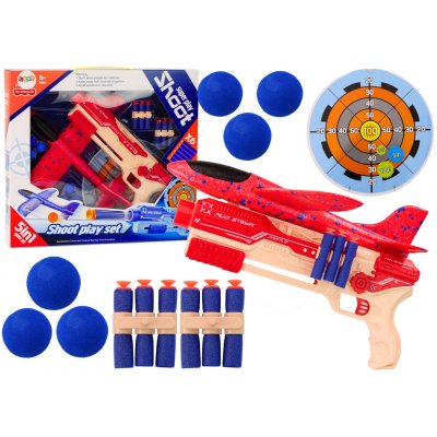 mamido Pistole na pěnové šipky a kuličky, vystřelovač letadla, terč, sada 5v1 – Hledejceny.cz
