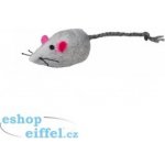 Trixie Plyšová myš s rolničkou, 5 cm (2 ks), bílá/šedá – Zboží Mobilmania