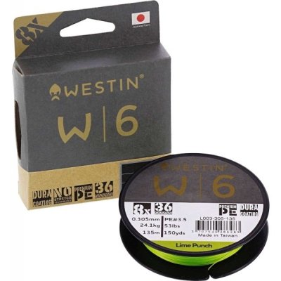 WESTIN šňůra W6 8 Braid Lime Punch 135m 0,165mm 8,3kg – Zboží Mobilmania