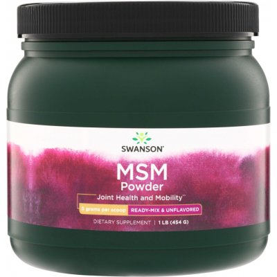 Swanson MSM Methylsulfonylmethan 100% pudr 454 g – Hledejceny.cz