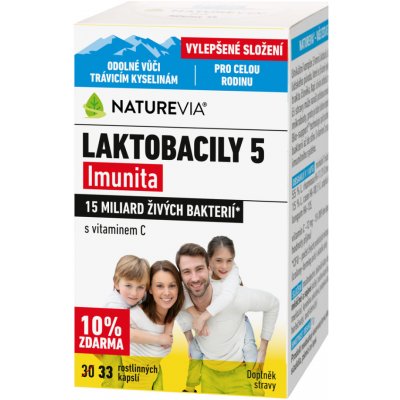 Swiss NatureVia Laktobacily 5 Imunita 33 kapslí – Hledejceny.cz