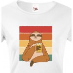 Bezvatriko.cz Dámské tričko Lenochod s pivem Bílá – Zboží Mobilmania