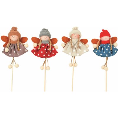 Anděl v puntíkatých šatech 11cm+špejle – Sleviste.cz