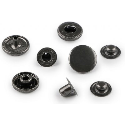 Knoflíky stiskací s pérkem Ø15 mm na středně silné látky, z nerezové oceli Varianta: 2 nikl černý, Balení: 50 sada – Hledejceny.cz