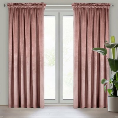 Design 91 ZATEMŇOVACÍ ZÁVĚS NA PÁSCE ROSA 140X270 CM TMAVĚŘŮŽOVÁ – Hledejceny.cz