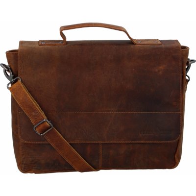 Greenwood pánská kožená pracovní taška Russell hnědá – Zboží Dáma