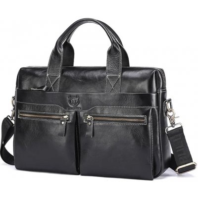 Bullcaptain pánská kožená brašna Asparuch Černá 11L – Sleviste.cz