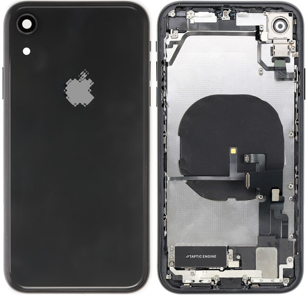 Kryt Apple iPhone XR Zadní Housing s Malými Díly černý