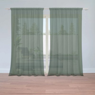 Sablio Záclony Lesní zelená: 2ks 150x250cm – Hledejceny.cz