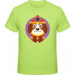 Premium Tričko pro Děti Design se psem pro děti hasič Limetková Dětské – Zboží Mobilmania