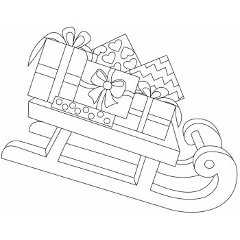 Pískohraní s.r.o. Šablona Vánoční motiv sáňky s dárečky