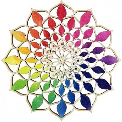 Amadea dřevěná dekorace mandala duhová 9cm – Hledejceny.cz
