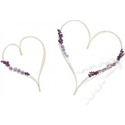 Paris Dekorace Ratanové srdce fialové kytičky – Zboží Dáma