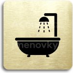 ACCEPT Piktogram koupelna - zlatá tabulka - černý tisk bez rámečku – Sleviste.cz