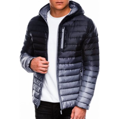 Ombre Clothing pánská zimní prošívaná bunda Avalanche C319 černo-šedá – Zboží Mobilmania