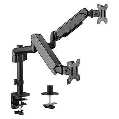 GEMBIRD Držák 2 monitorů na stůl MA-DA2P-01, naklápěcí, až do 32” a 9kg, černý – Zboží Dáma