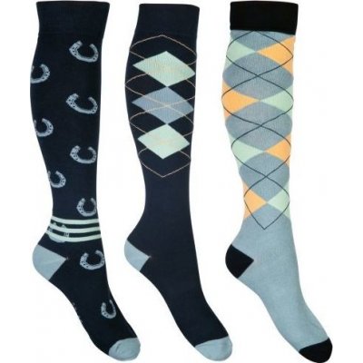 HKM Podkolenky jezdecké Cardiff 3 páry dark blue sage – Sleviste.cz