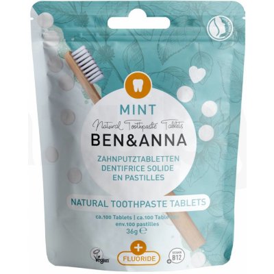 Ben & Anna zubní pasta v tabletách s fluoridem MINT 100 ks