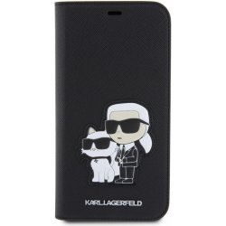 Pouzdro Karl Lagerfeld PU Saffiano Karl and Choupette NFT Book iPhone 12/12 Pro černé
