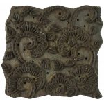 Sanu Babu Antik dřevěná raznice na tisk přehozů s indickým motivem 15 x 8 x 15 cm (XB) – Zboží Dáma
