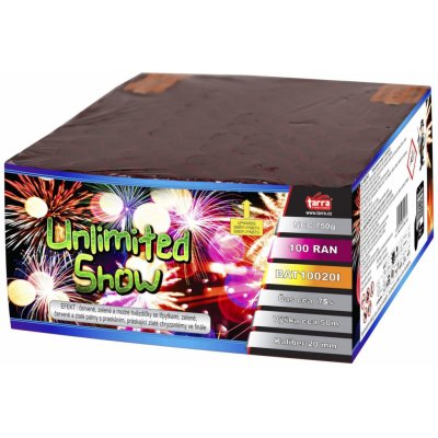 Ohňostroj Baterie výmetlic UNLIMITED SHOW 100 ran 4 1 Čína BAT10020I – Zboží Mobilmania