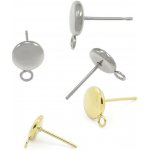 Náušnicové Dříky s leštěným kolečkem 8,5mm - 1Ks - Light Gold RL – Zboží Dáma