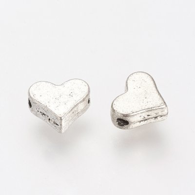 Kovový korálek - starostříbrný - srdce - 6 x 7 x 3 mm - 1 ks – Hledejceny.cz