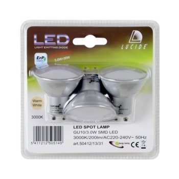 Lucide LED GU10 Led žárovka Ø 5 cm LED GU10 3x3W 3000K Bílá Set of 3