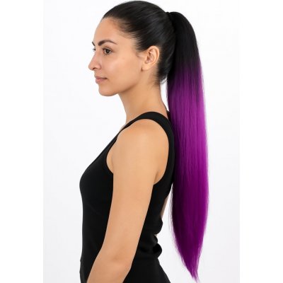 Girlshow Cop, culík k nasazeni 70 cm, kanekalon - ombre černá - fialová – Hledejceny.cz