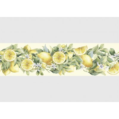 AG Design WB-8447 Samolepící bordura Jasné Citrony, rozměry 5 m x 13,8 cm – Zboží Dáma