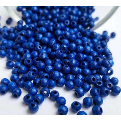 Detoa dřevěné korálky tmavě modré 4 mm 10 ks – Zboží Dáma