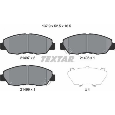 Sada brzdových destiček, kotoučová brzda TEXTAR 2149704 – Zboží Mobilmania