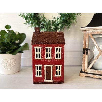 Keramický svícen domeček červený – Zbozi.Blesk.cz