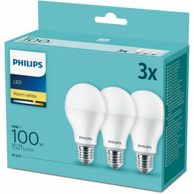 Philips žárovka LED klasik, 13W, E27, teplá bílá, 3ks – Zboží Živě