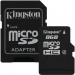 Kingston microSDHC 8GB Class 4 + adaptér SDC4/8GB Kingston microSDHC 8GB Class 4 + adaptér SDC4/8GB