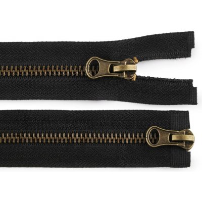 Zip staromosazný No 5 dělitelný 2 jezdce / dvoucestný 70 cm - černá – Hledejceny.cz