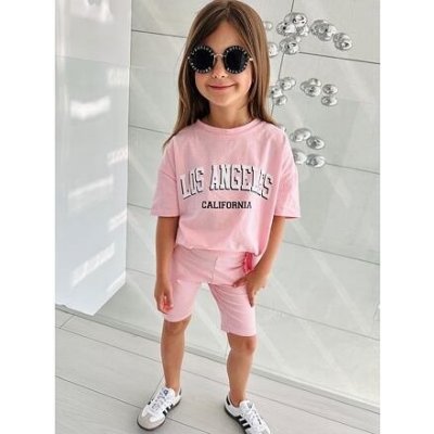 Los Angeles oversize triko + šortky pink – Zbozi.Blesk.cz