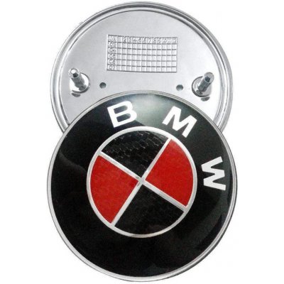 Znak BMW ČERVENO-ČERNÁ na kapotu (82mm) – Zboží Mobilmania