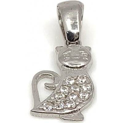 Jan Kos jewellery Stříbrný přívěsek kočka se zirkony 1211678 – Zboží Mobilmania
