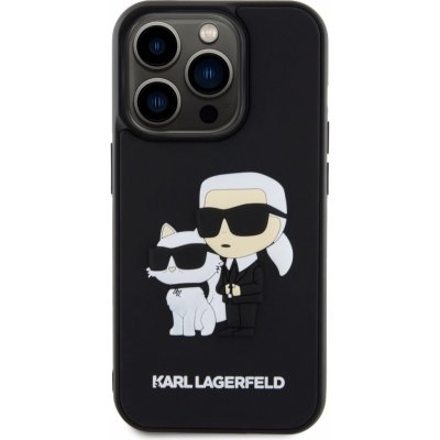Pouzdro Karl Lagerfeld 3D Rubber Karl and Choupette iPhone 15 Pro černé