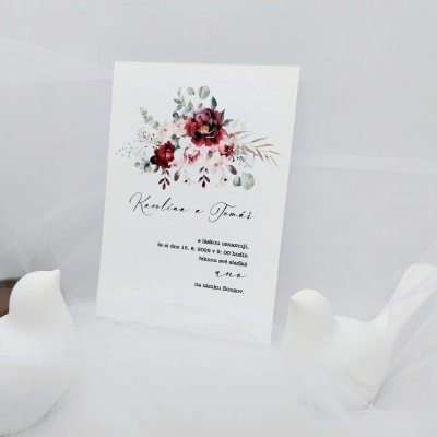 Svatební oznámení Burgundy růže 2 – Hledejceny.cz