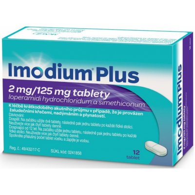 IMODIUM PLUS 2MG/125MG TBL NOB 12 I – Sleviste.cz