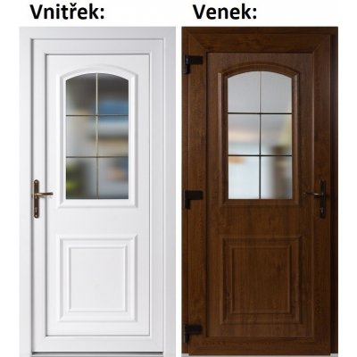 Soft Vchodové dveře 3D 302 Zlatý dub / Bílá 98x198 cm, levé, otevírání VEN – Hledejceny.cz
