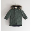 Dětská bunda Sarabanda Chlapecká zimní bunda oboustranná zelená khaki